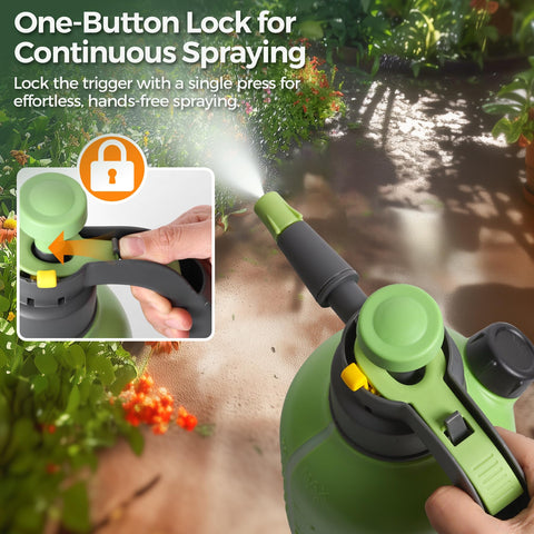Short nozzle delivers a fine mist with the T4U sprayer
