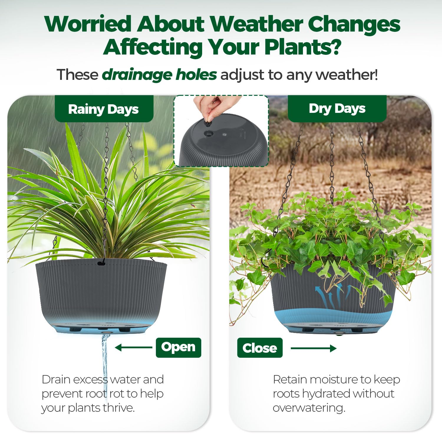 T4U grey planter 2-in-1 design hangs or rests on surface