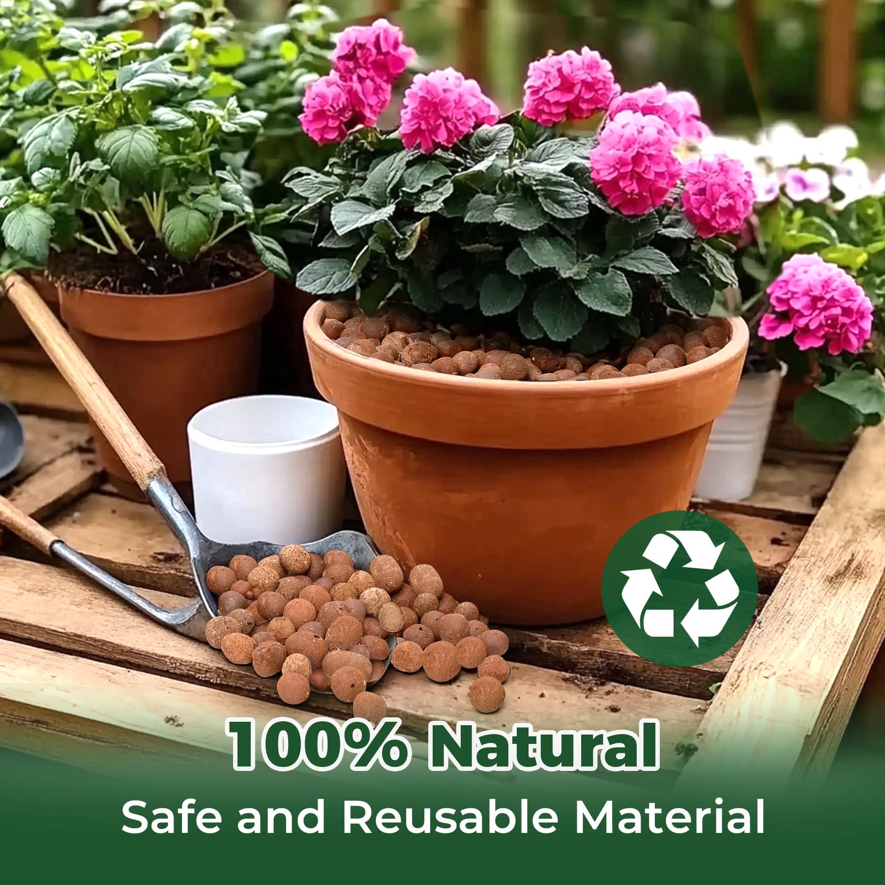 T4U Leca pebbles retain moisture for balanced plant support