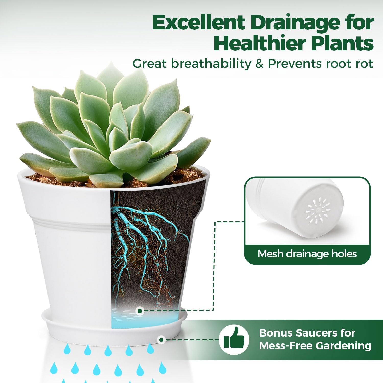 T4U durable plastic 4-inch pot for indoor or outdoor use.