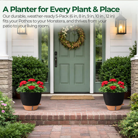 T4U mixed-size pot display demonstrating versatility for plant sizes