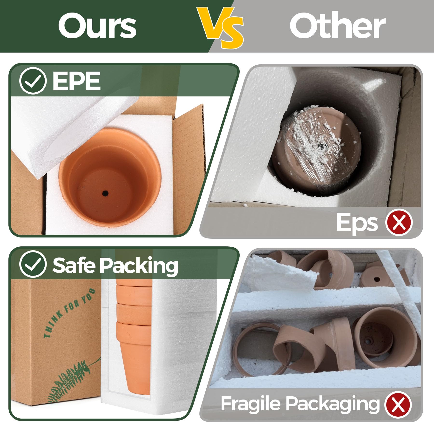 T4U bulk pack of four terracotta pots for multiple plants