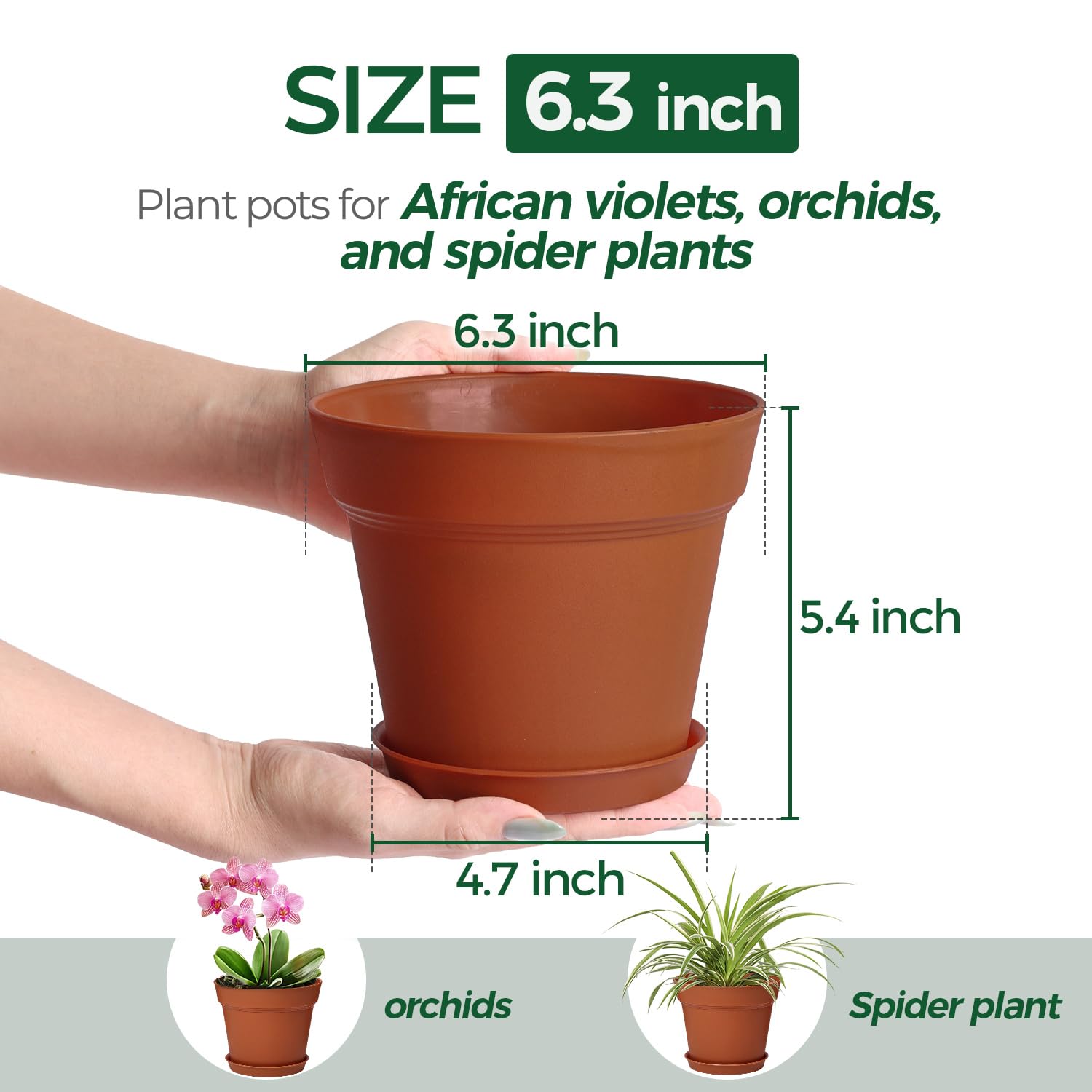 T4U plant pot with saucer set for neat surfaces and spills control.