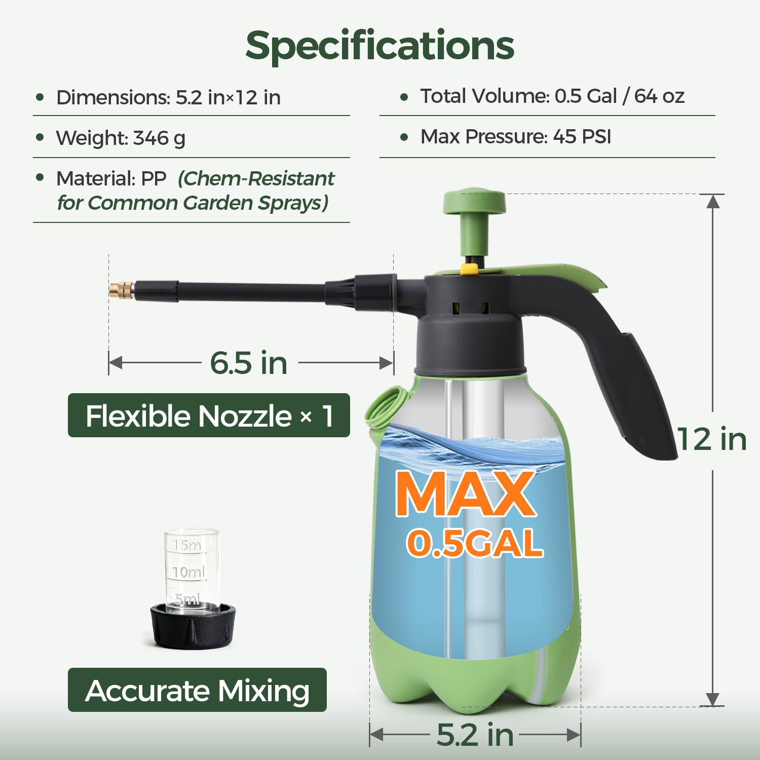 T4U PP body provides chemical resistance for garden solutions
