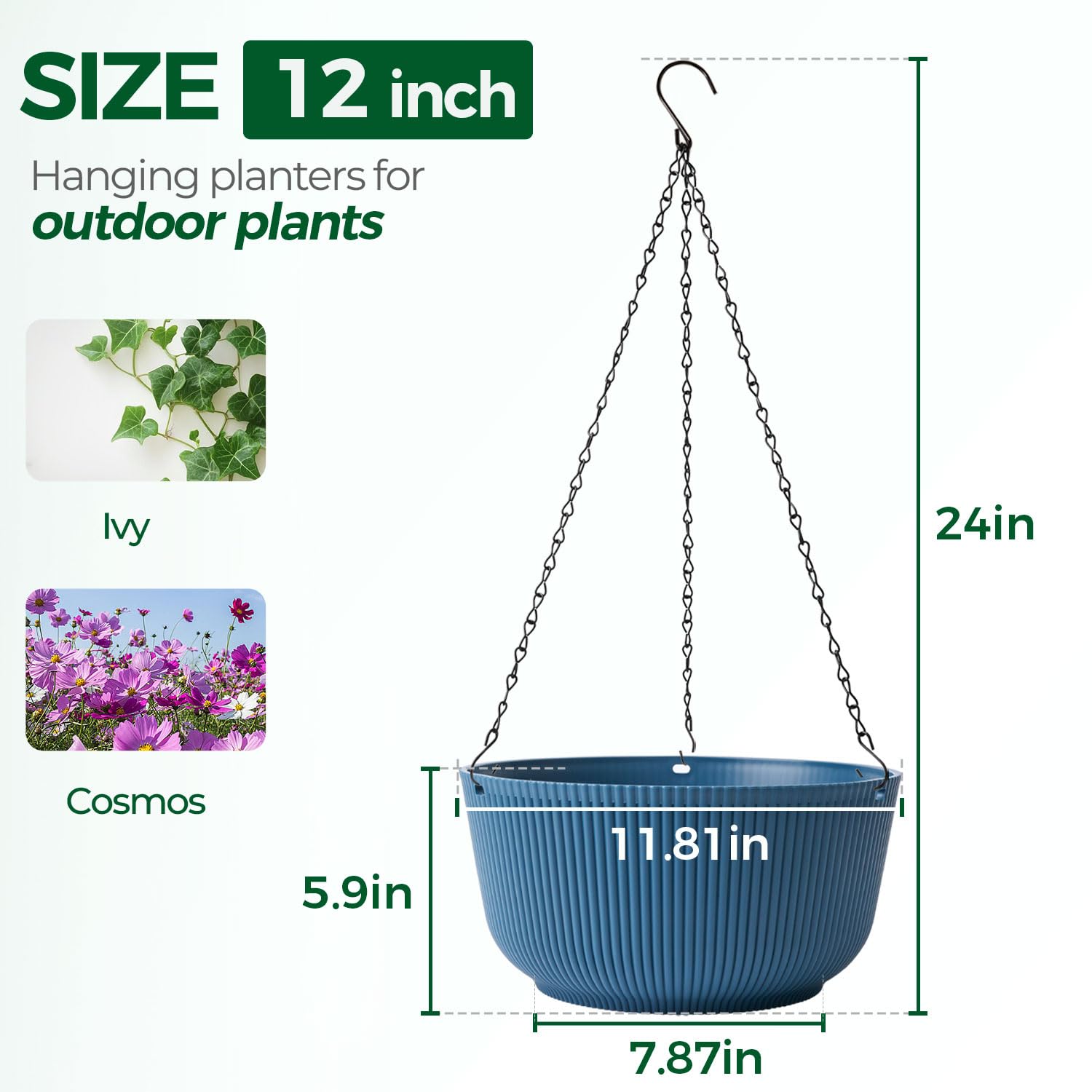 T4U self-watering hanging pot interior-exterior view for easy plant care.