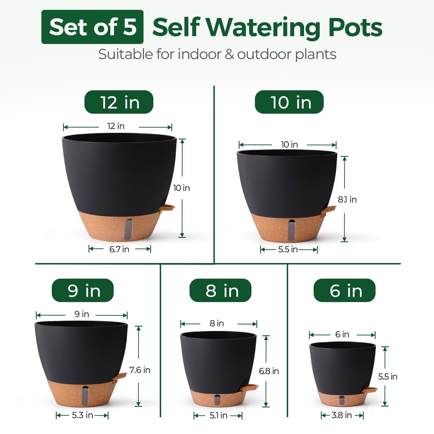 T4U 9-inch self-watering pot ideal for mid-size greenery and healthy roots