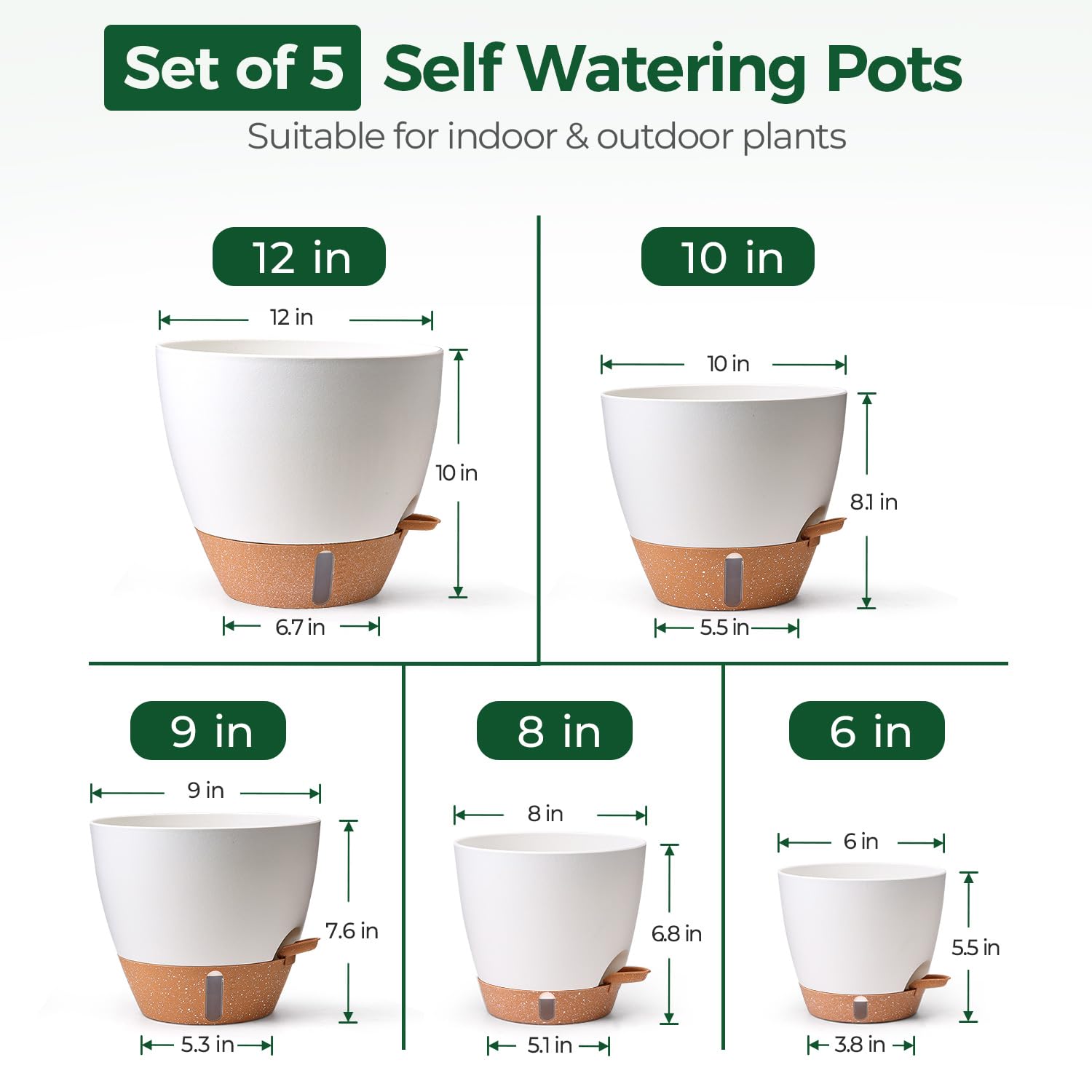 T4U 6-inch self-watering pot ideal for herbs and compact greenery