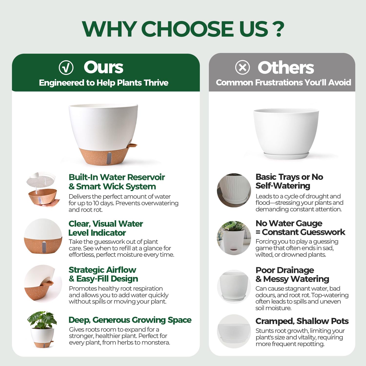 T4U 8-inch self-watering pot perfect for pothos and spider plants