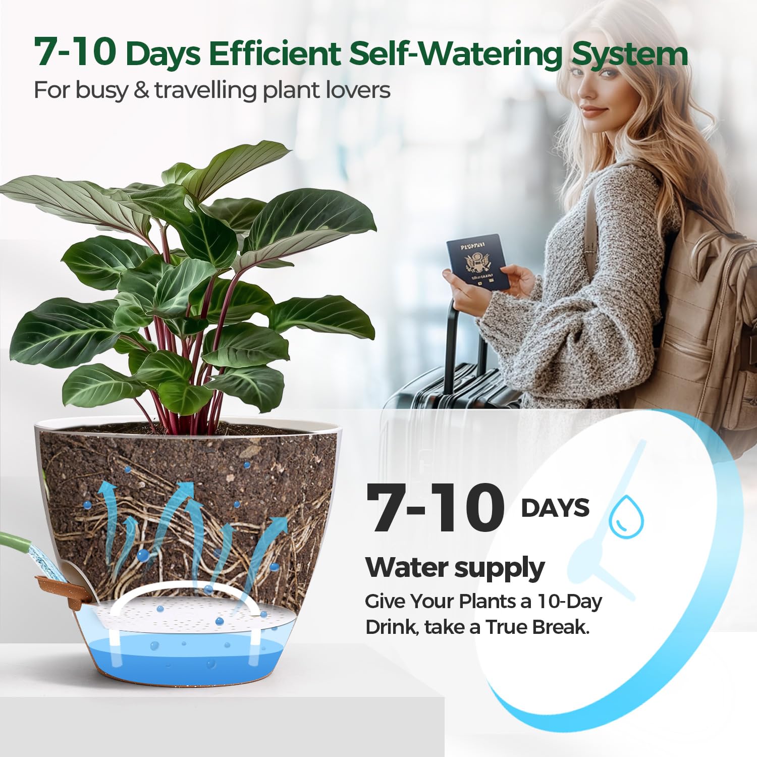 T4U side-fill water port for mess-free refills