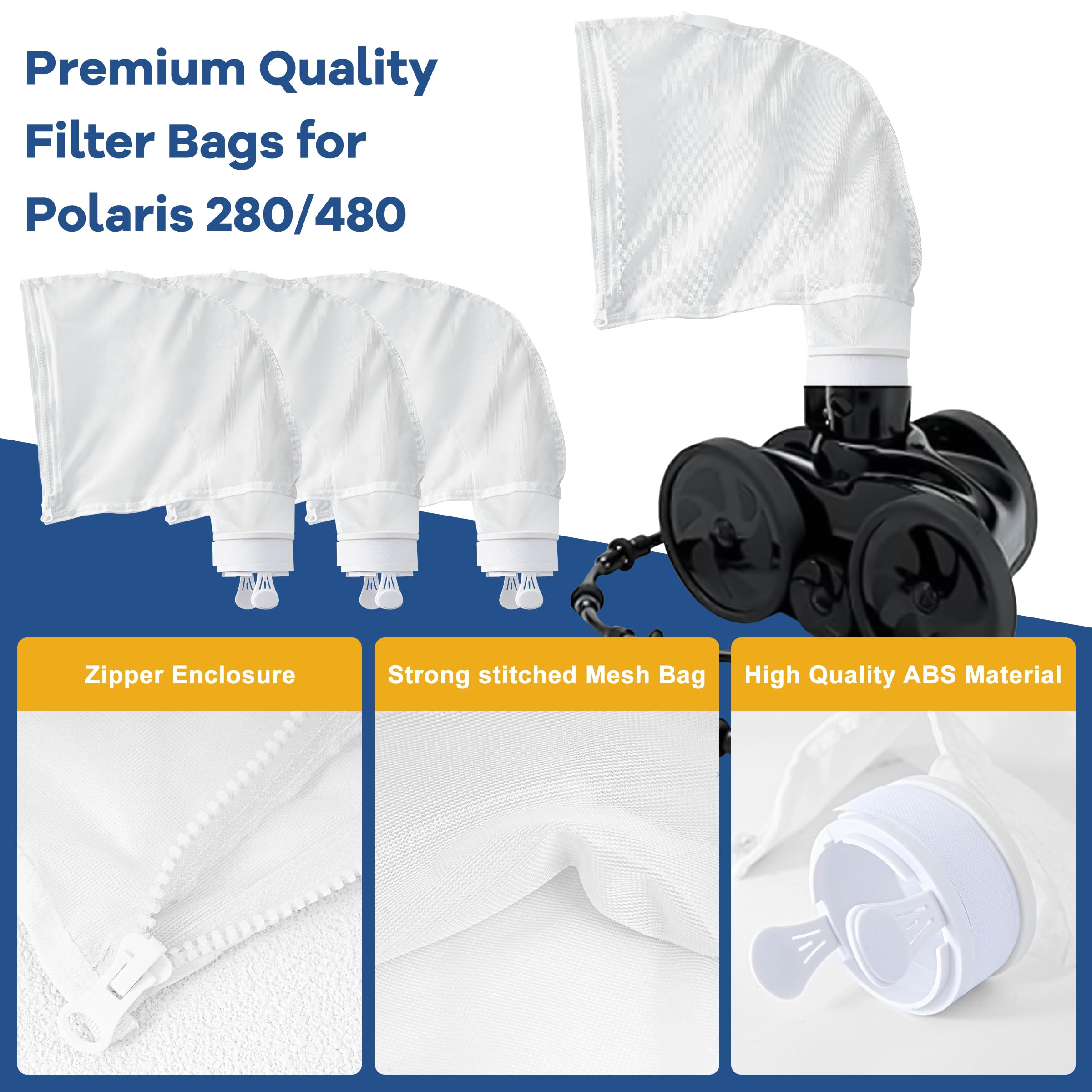 TaShow pool bag with zipper enclosure for easy debris access.