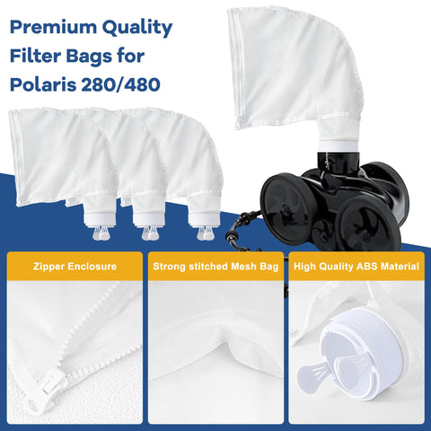 TaShow pool bag with zipper enclosure for easy debris access.