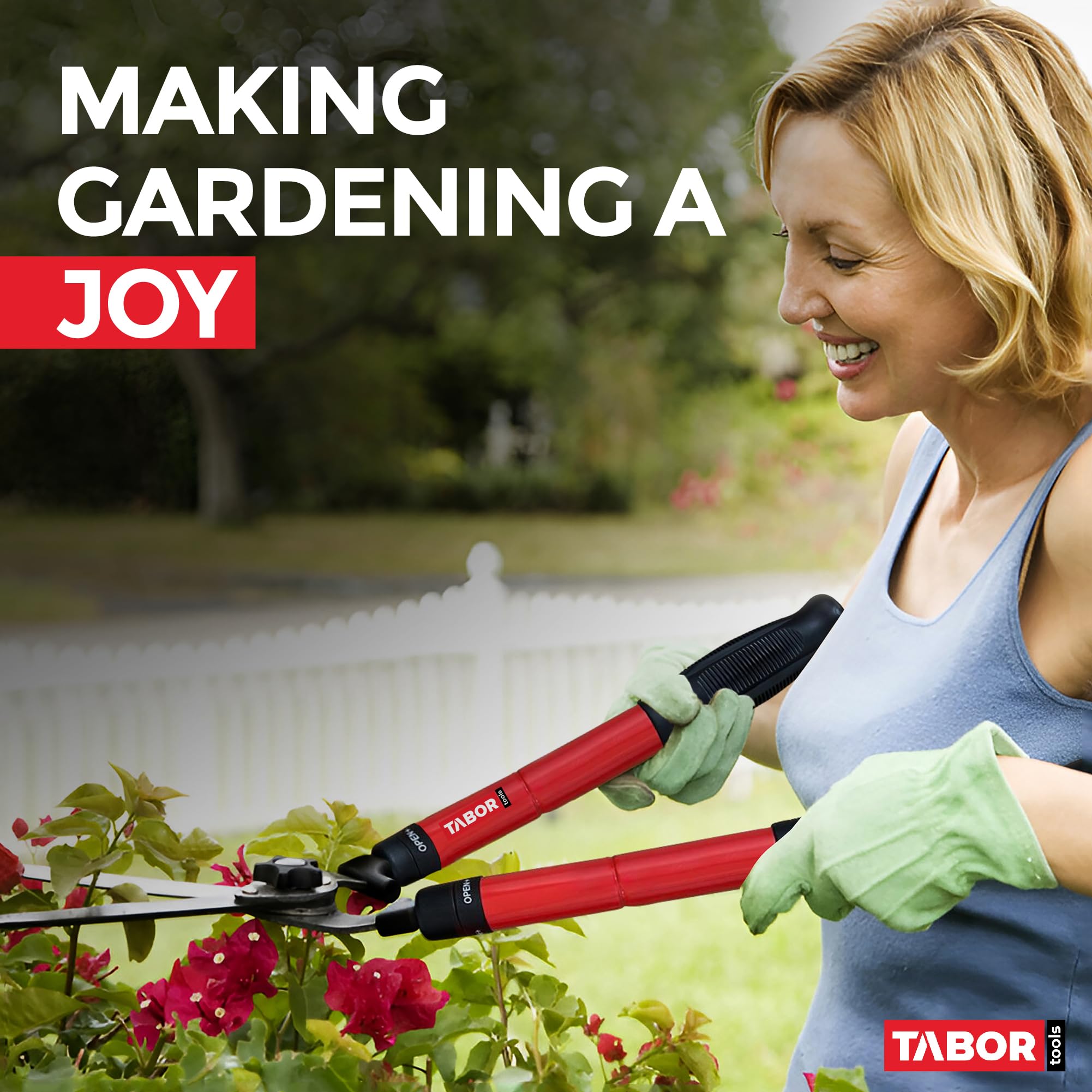 TABOR TOOLS B212A non-slip grips ensure steady trimming.