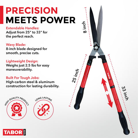 TABOR TOOLS B212A wavy carbon steel blade delivers precise cuts.