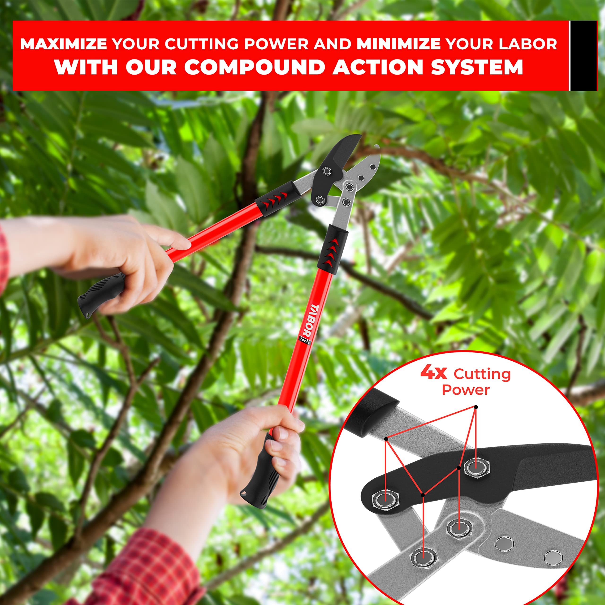 TABOR TOOLS GG12A comfort grip handles provide secure, fatigue-free pruning sessions.