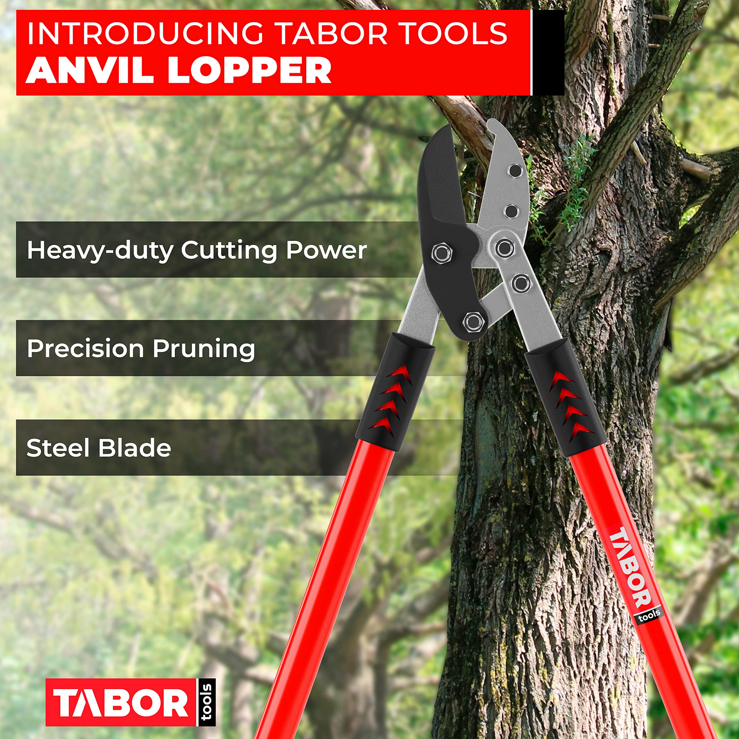 TABOR TOOLS GG12A compound action offering effortless leverage for quick pruning.