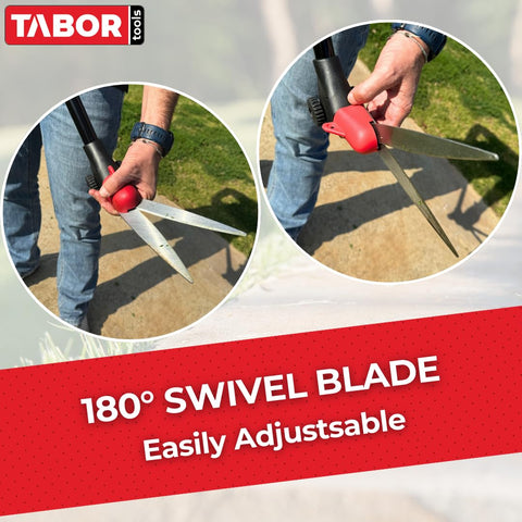 TABOR TOOLS GS01A 180-degree swivel blade for tight edging.