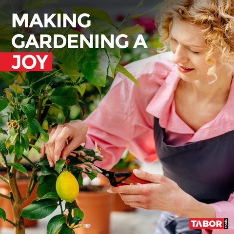 TABOR TOOLS K7A ergonomic grip for comfortable pruning sessions.
