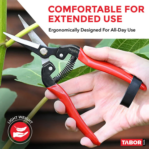 TABOR TOOLS K7A spring-action reduces hand fatigue during cuts.