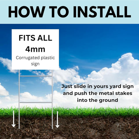 Tacmaster Plus 24x10 real estate sign stake supports outdoor property displays.
