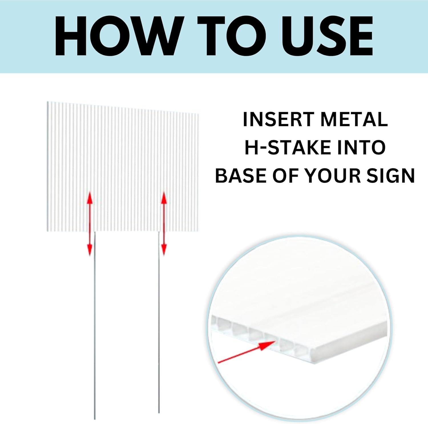 Tacmaster Plus weatherproof stake resists rain and wind for exterior signs.