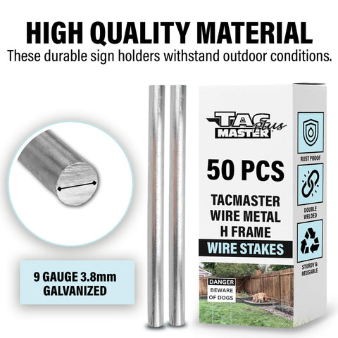 Tacmaster Plus waterproof sign posts for outdoor real estate signs.