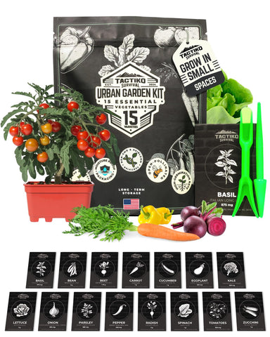 Tactiko Survival dwarf seed kit balcony setup offers compact varieties for easy urban gardening on small spaces.