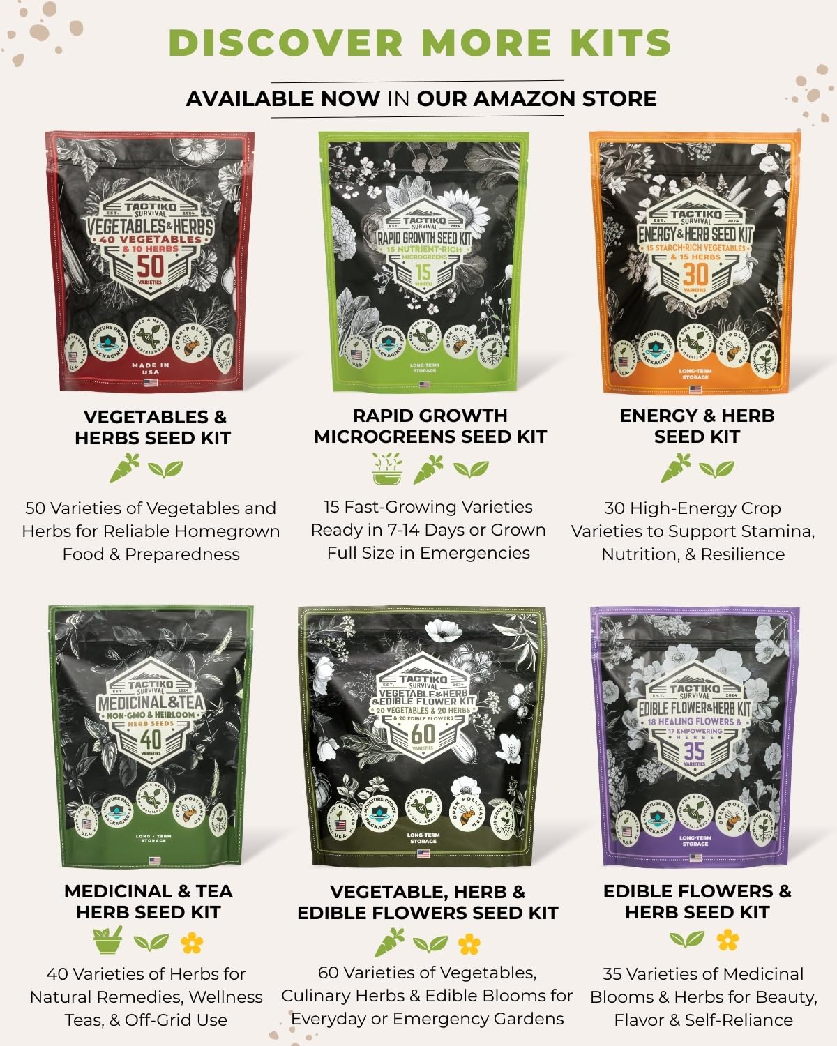 Tactiko Survival seed kit makes a thoughtful gift for garden lovers and curious kids.