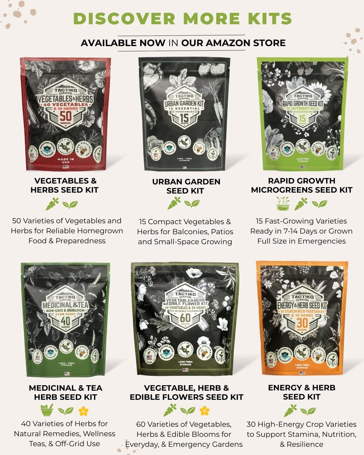 Tactiko Survival long-term storage kit supports preparedness and resilience.