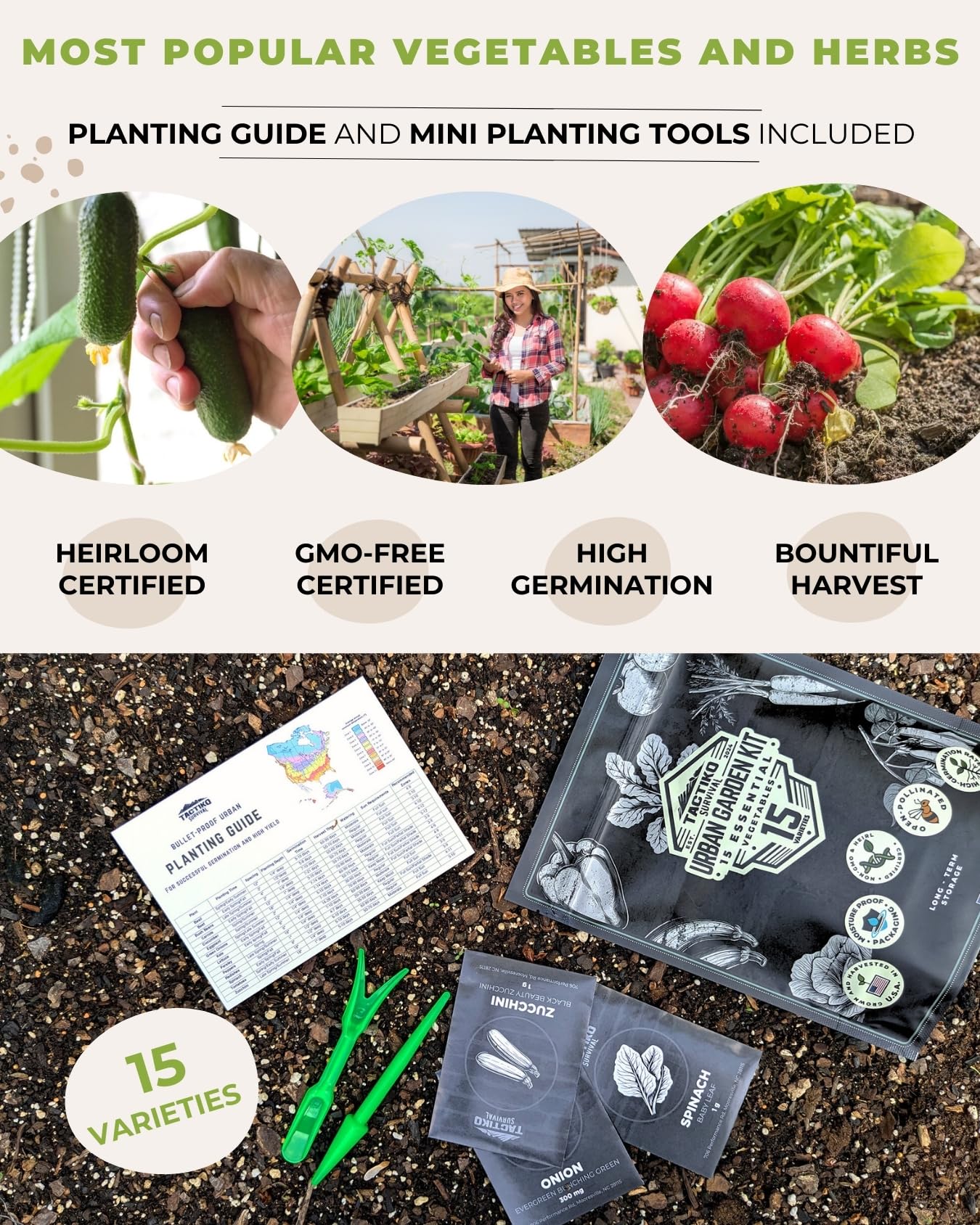 Tactiko Survival planting guide clarifies zones timing watering and harvesting for confident sowing.
