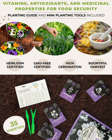 Tactiko Survival resealable mylar bag demonstrates long-term seed storage.