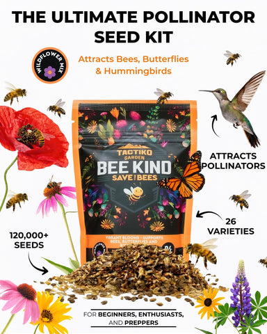 Tactiko Survival wildflower seed mix bag with 120k seeds for lush blooms.