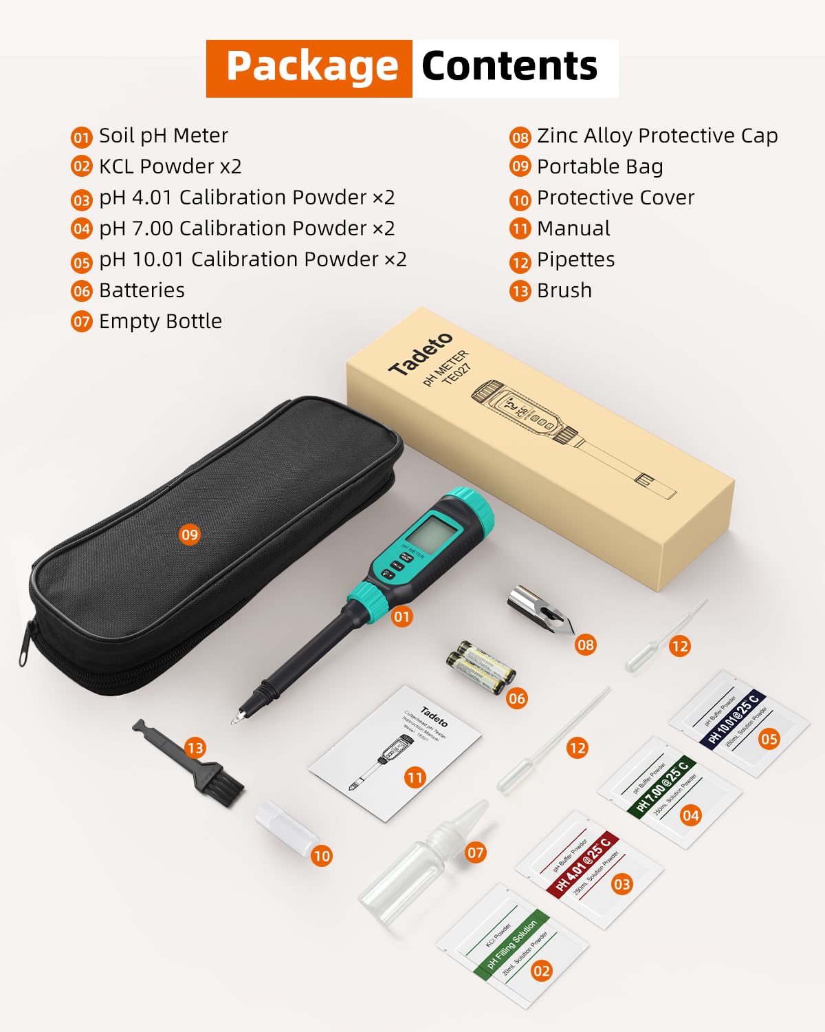 Tadeto compact handheld pH meter ideal for garden projects