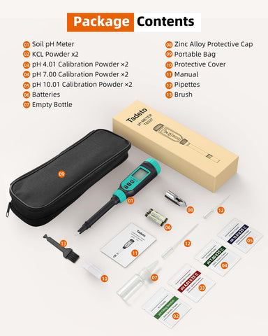 Tadeto compact handheld pH meter ideal for garden projects