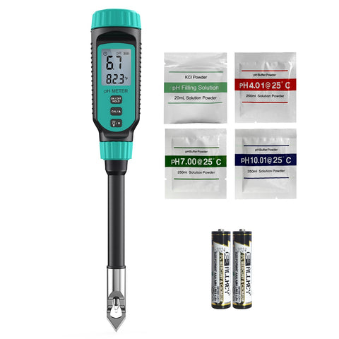 Tadeto soil pH meter front display shows quick, accurate readings for beds and pots