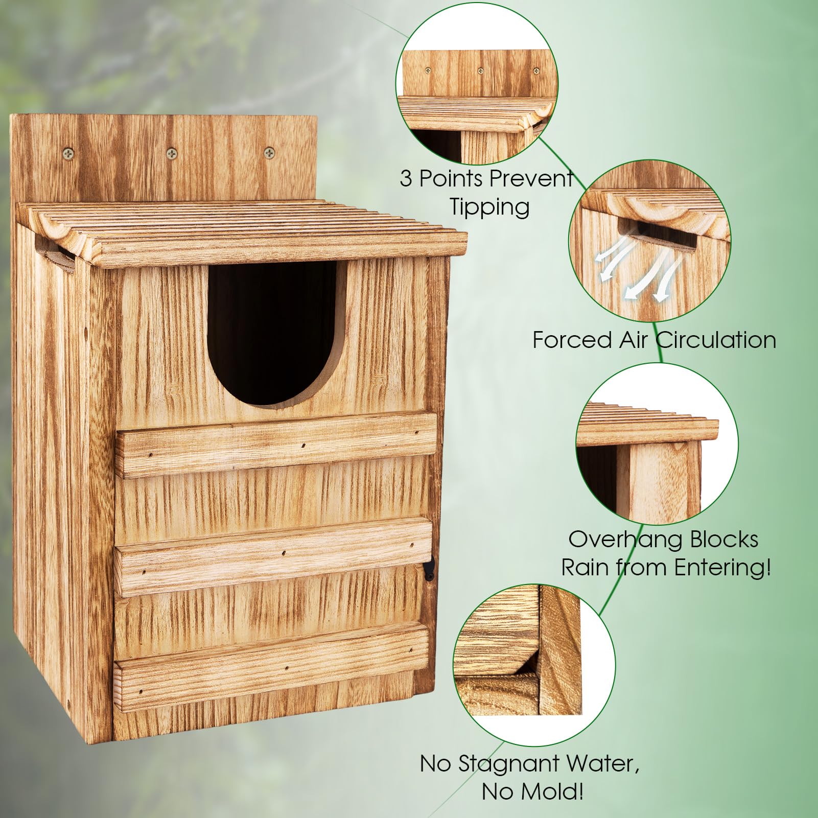 TAGEPUJIE Owl House includes 2 coco liners for nesting comfort