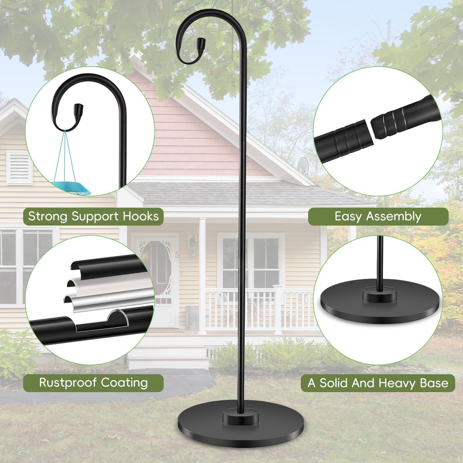 TAGEPUJIE weatherproof iron stand on a porch, ready to hold lanterns.