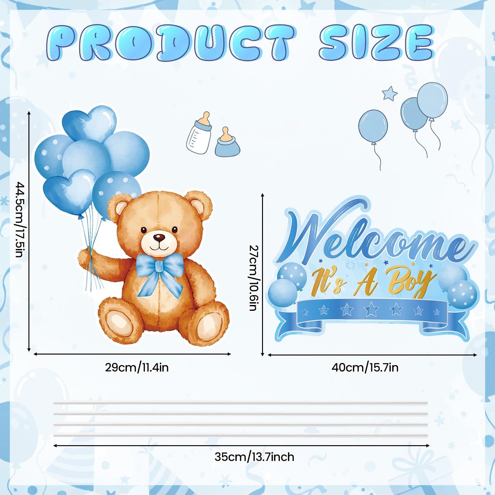 TagreSpike Welcome It's A Boy yard sign with stakes, easy ground setup.