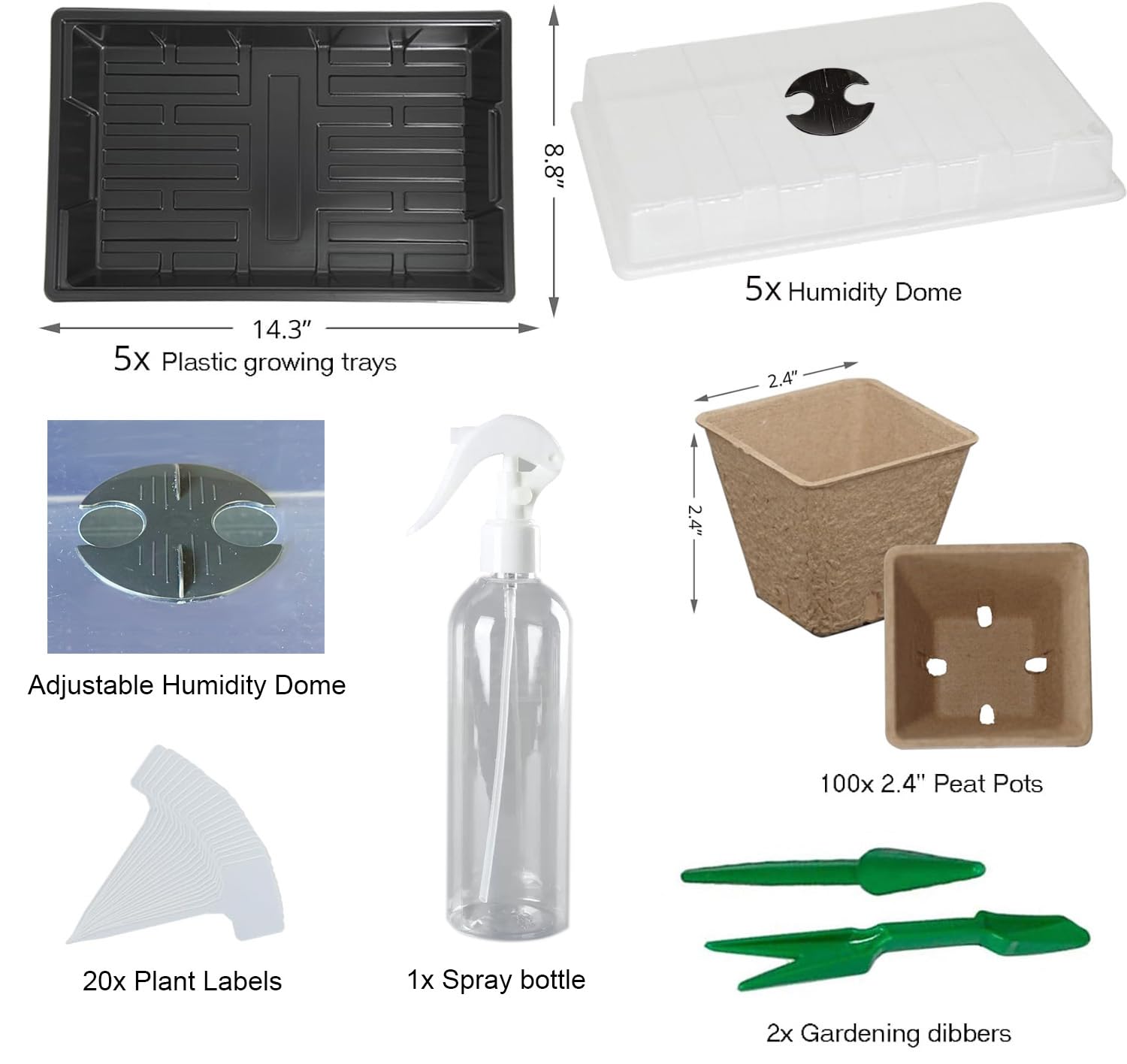 Taietc humidity dome keeps soil warm and evenly moist during germination.
