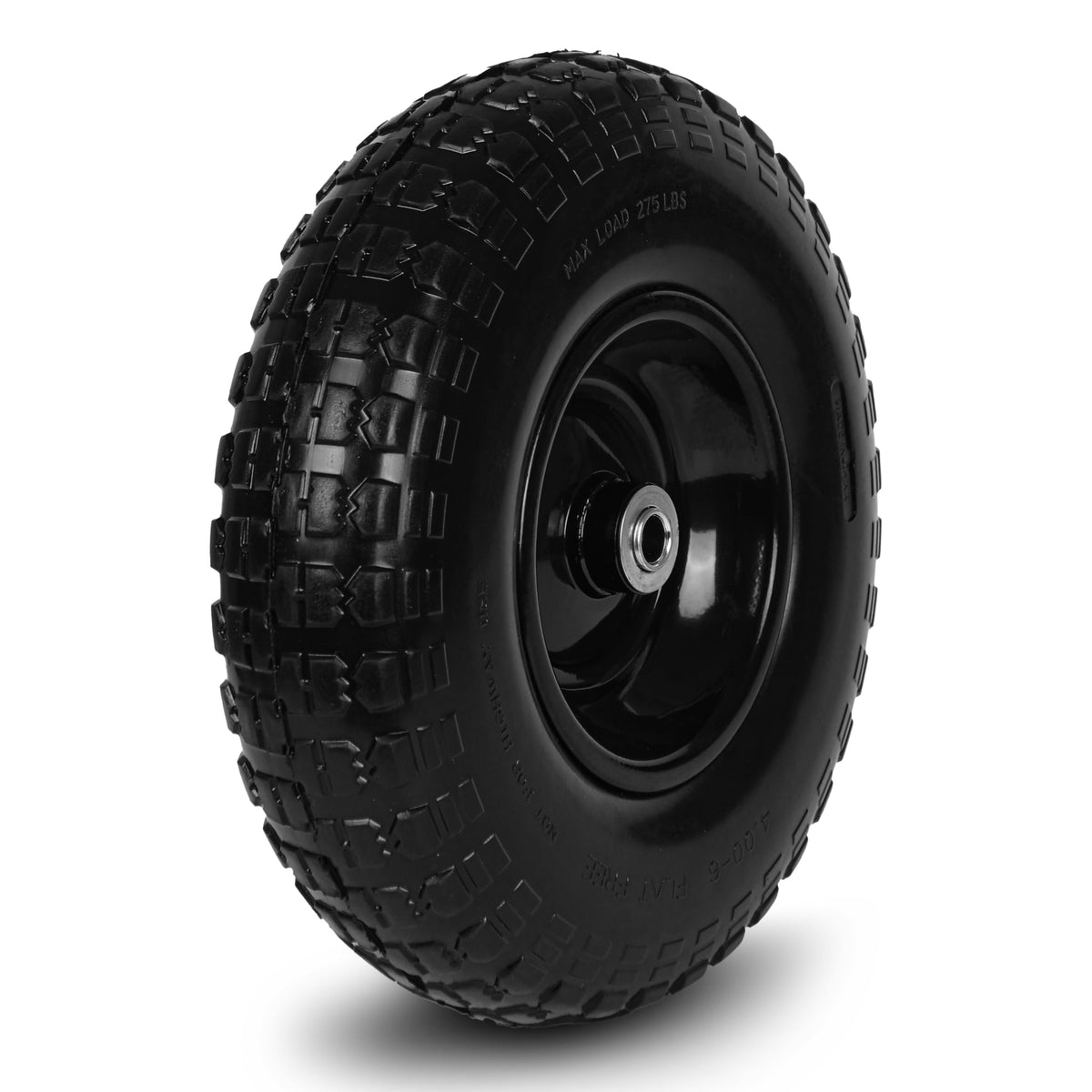 Taifa 13in rubber solid tire side view showing puncture-free reliability on rough terrain
