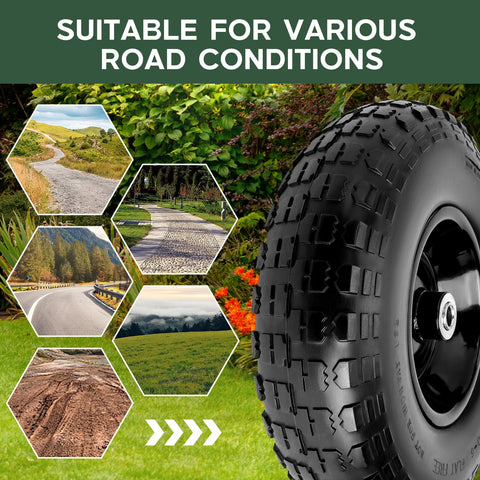 Taifa 13-inch solid tire boat dolly supports loads without air leaks.