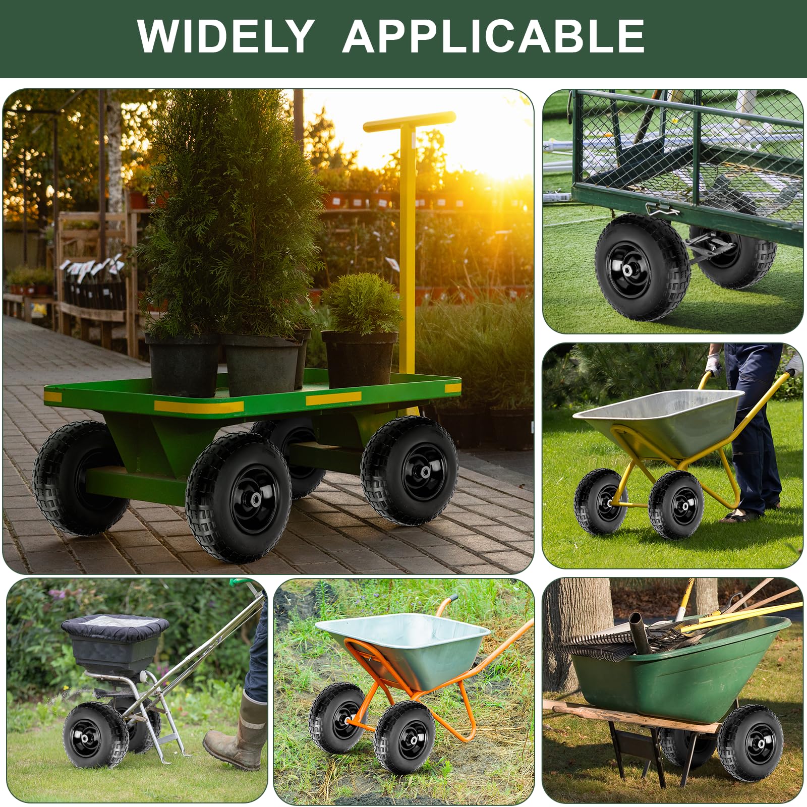 Taifa 13-inch solid tire hose reel cart minimizes flats and upkeep.