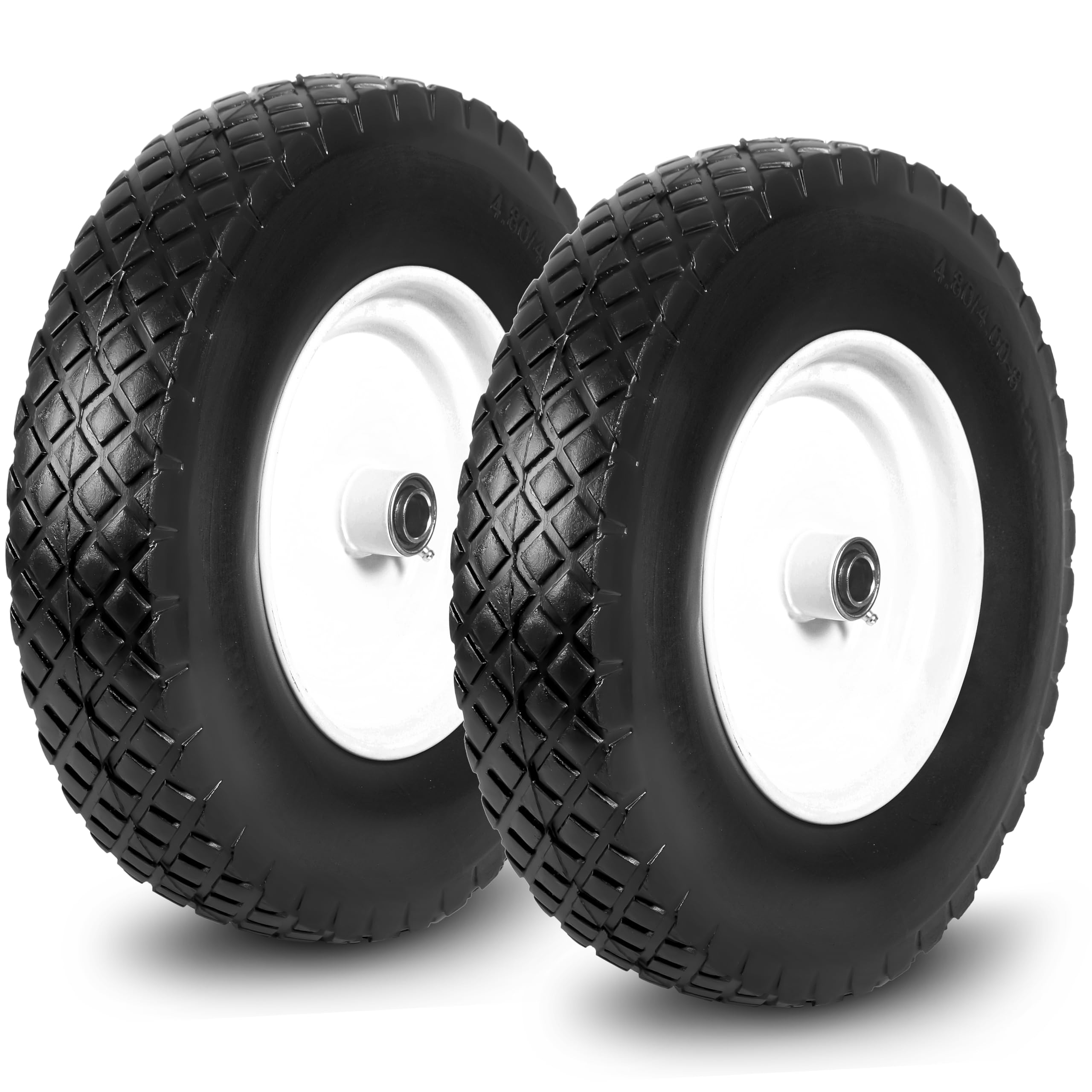 Taifa 2pc 16-inch airless tire and wheel for wheelbarrows, puncture-proof and maintenance-free.