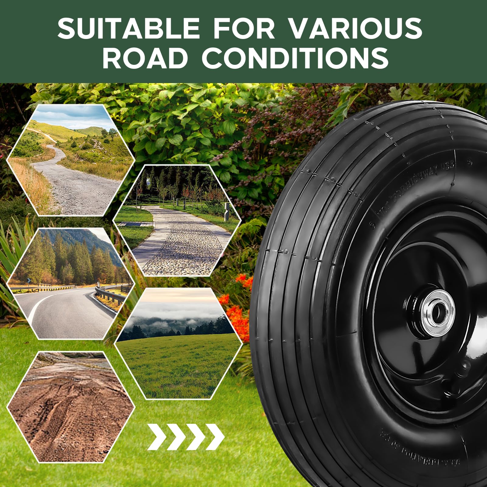 Taifa load capacity 330 lbs per wheel for heavy garden carts