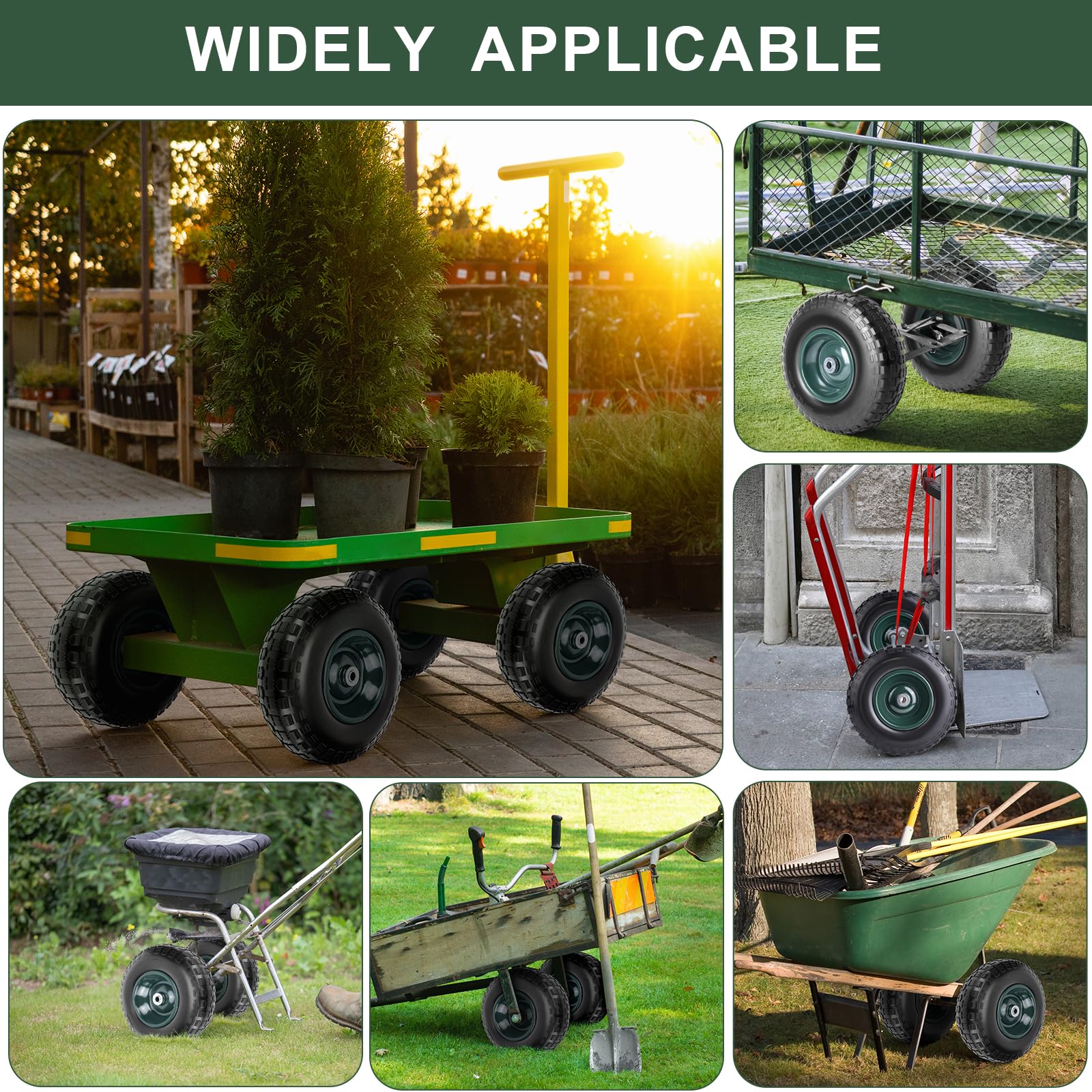 Taifa wheel installed on a garden cart for easy transport