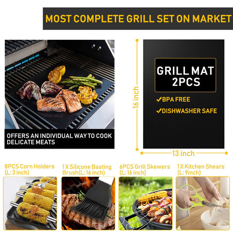 Taimasi grill mats for cooking delicate foods without sticking