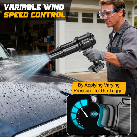 Brushless TAIRDA motor delivers efficient, high-performance airflow.