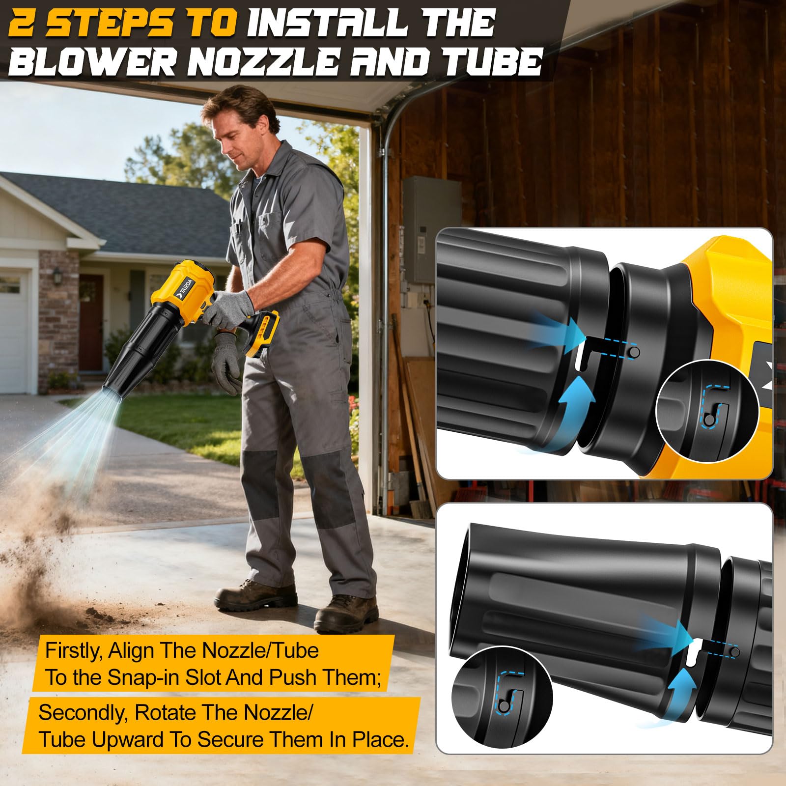 TAIRDA blower supports quieter operation with ear protection recommended