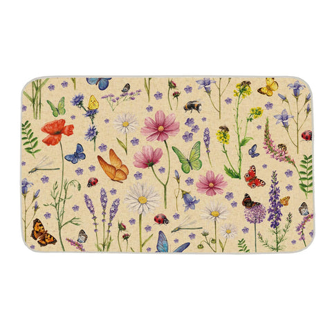 TAJWE floral wildflowers doormat traps dust at the entrance, keeping floors clean.