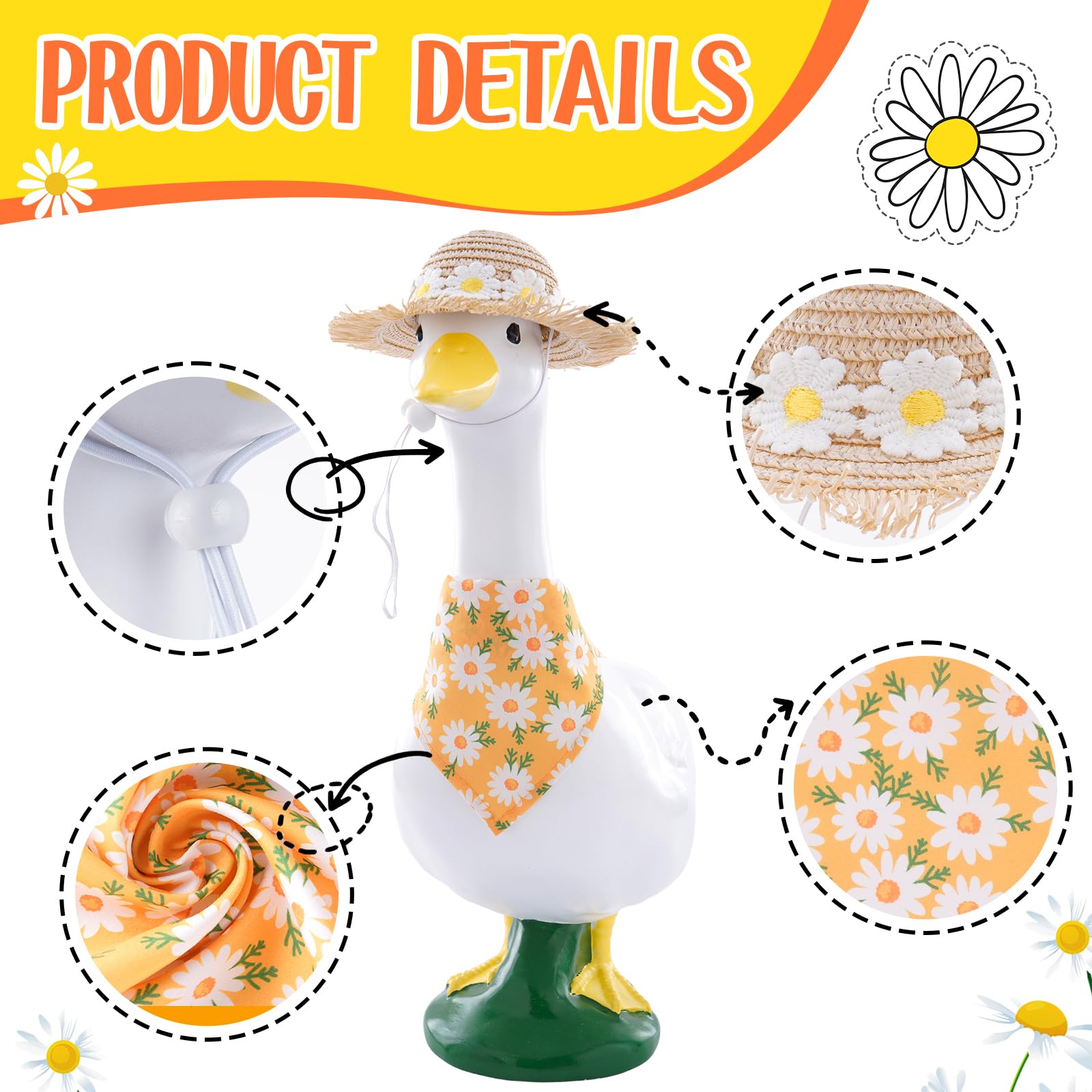 TAKEALOOKO summer daisy outfit brings seasonal whimsy to outdoor decorations.