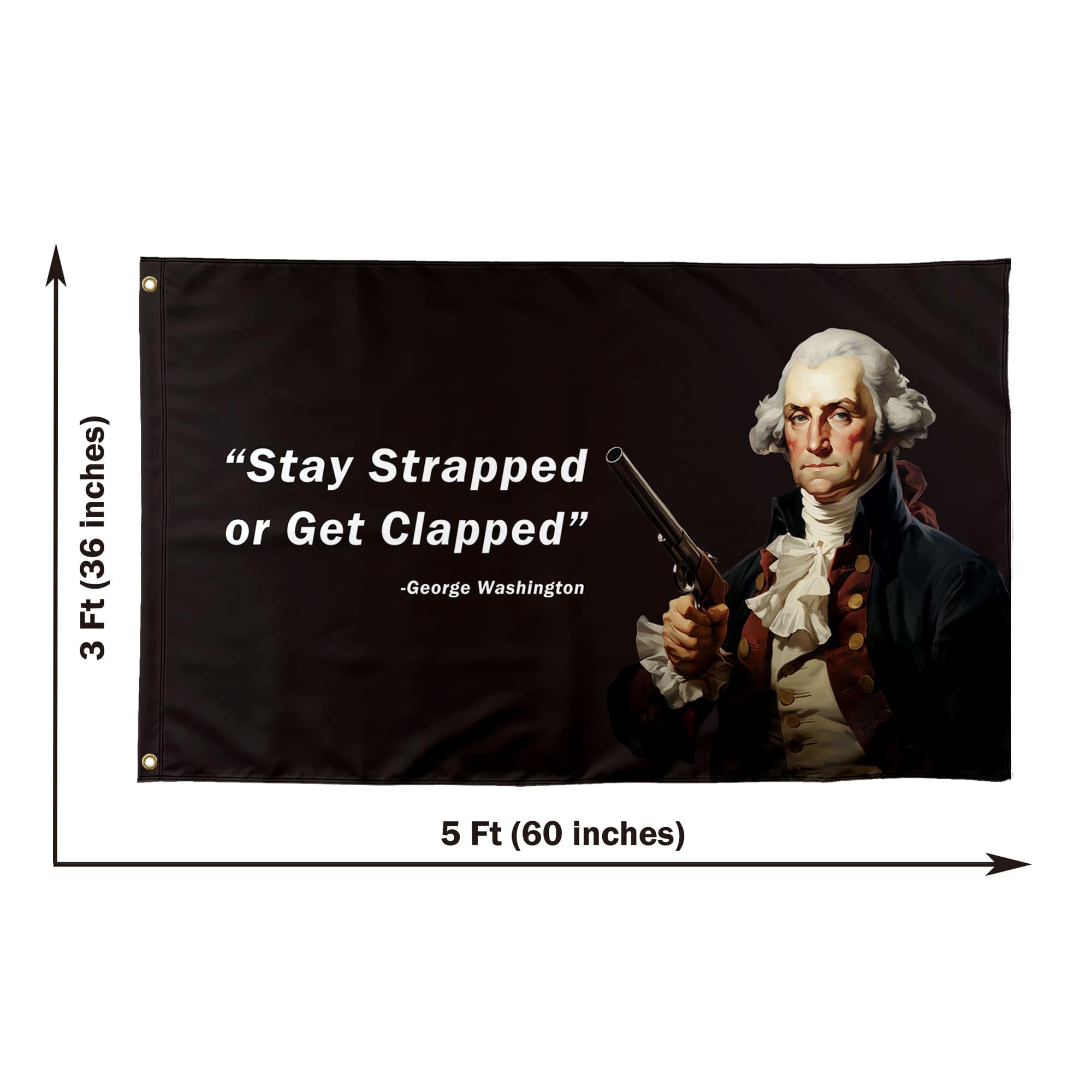 TAKurPIK Stay Strapped flag shows crisp print to elevate room decor.